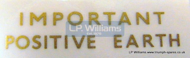 Positive earth decal