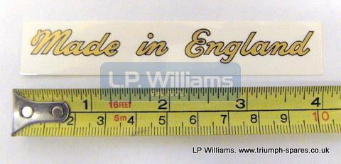 Made in England decal Vinyl  Use 60-0061WS for the waterslide version