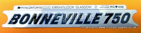 Bonneville decal black / silver