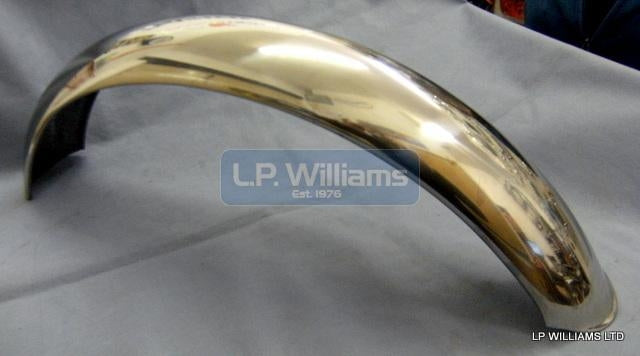 T160 front mudguard chrome undrilled 35" long