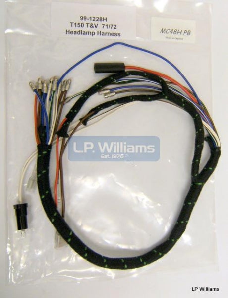 T150T and V  braided headlamp harness 71/72