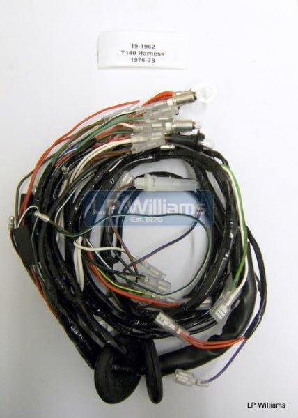 T140 wiring harness  76-78 Points ignition and single phase alt