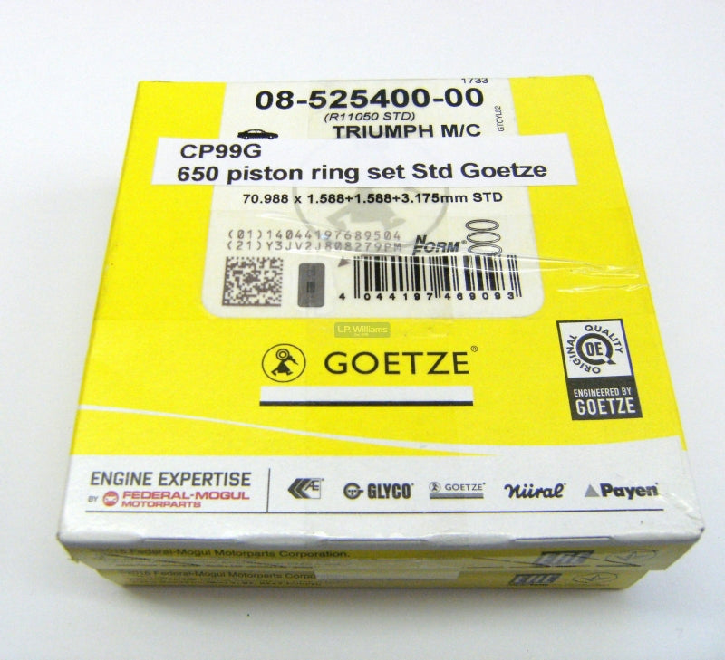 T120 TR6 Goetze 650  ring set Std Engine set