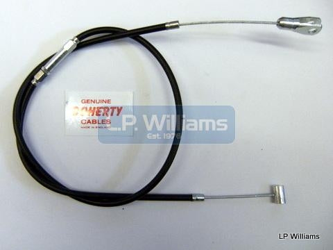 TR6 T120 T150 R3 Mk1 Later TLS Front brake cable UK bars with adjuster no switch (Clevis end)  39.5" inner  32" outer   Straight down the leg fitment