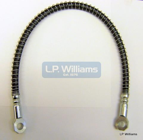 Rear brake hose for the overslung brake caliper.  Later T140E 1980-83 (Not TSX) 22" long