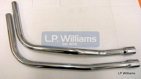 T150 downpipes 71-73 (pair) 1 1/2" outlet to fit megaphone silencers