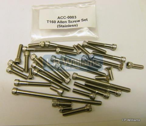 T160 stainless  allen screw set  All outer case screws including Timing cover, gearbox and primary cover