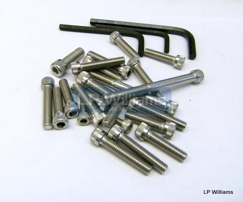 6T TR6 T120 1963-68 Unit construction Stainless  allen screw set incl Allen keys BSF Thread