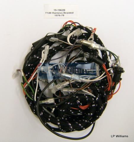 T140 Braided wiring harness  76-78 points ignition and single phase