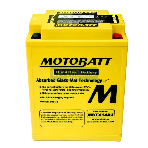 MotoBatt YB14 battery 16.5AH CCA 210 T140 Electric start Maintenance free battery Dimensions are  L:135mm W:90mm H:168mm