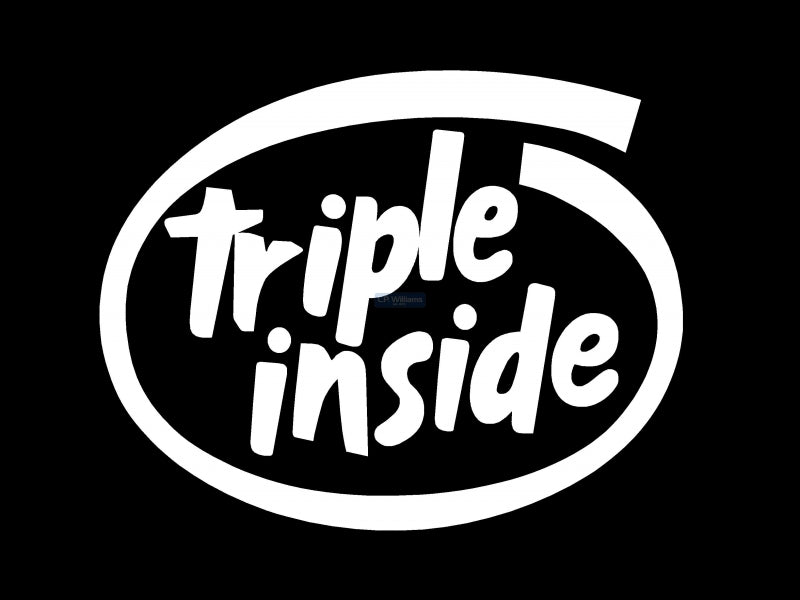 Triple inside decal White (for a black or dark background) 70mm x 75mm