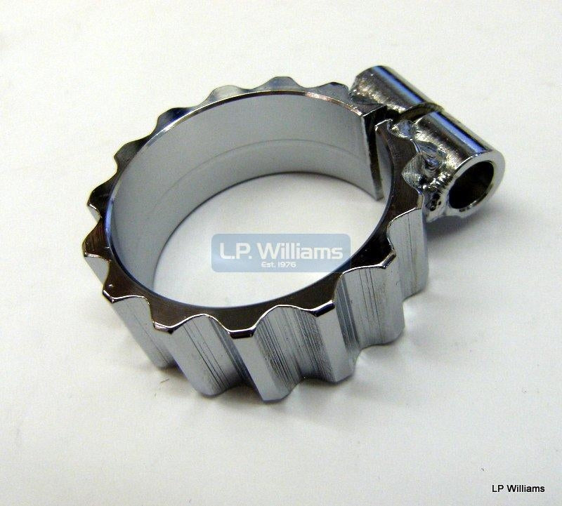 T160 finned exhaust clip Chrome