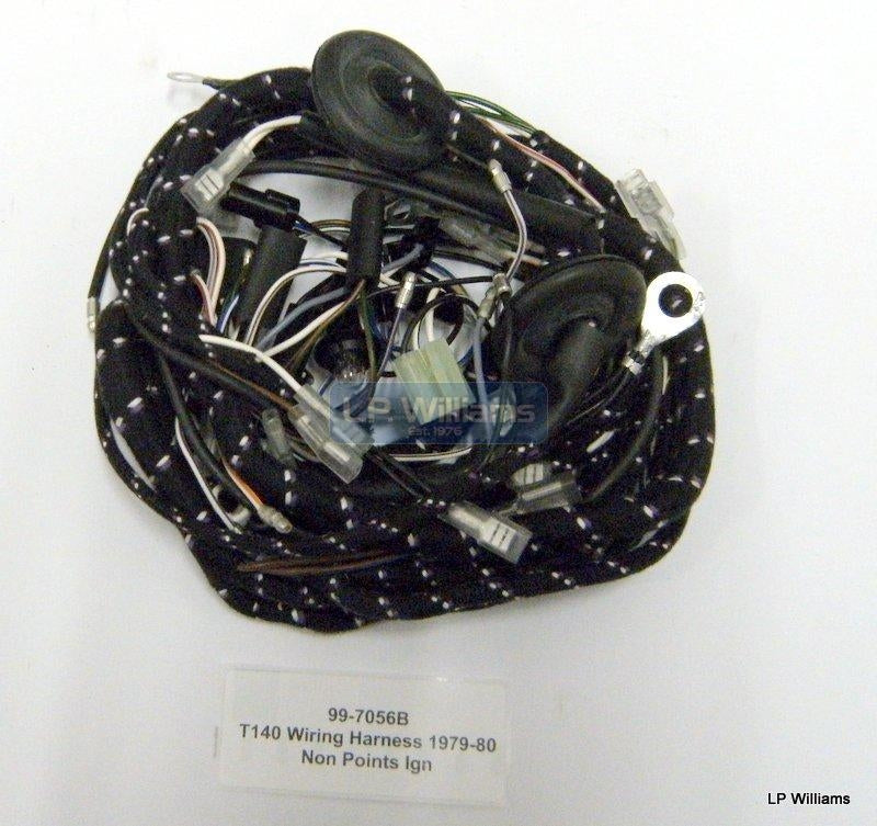 T140E and T140D Braided wiring harness 1979/80 non points ign this loom has the connection for the lucas rita control box