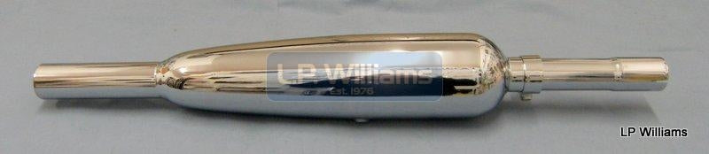 Pair of T140 special silencers US 1 3/8" Sold with adaptor pipe and clips (Special price )