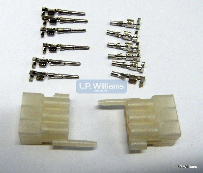 Lucas Rist Type 6 Pin Connector Blocks (male and female)  with Terminal Pins to suit  As used originally on 169SA and 181SA handlebar switches