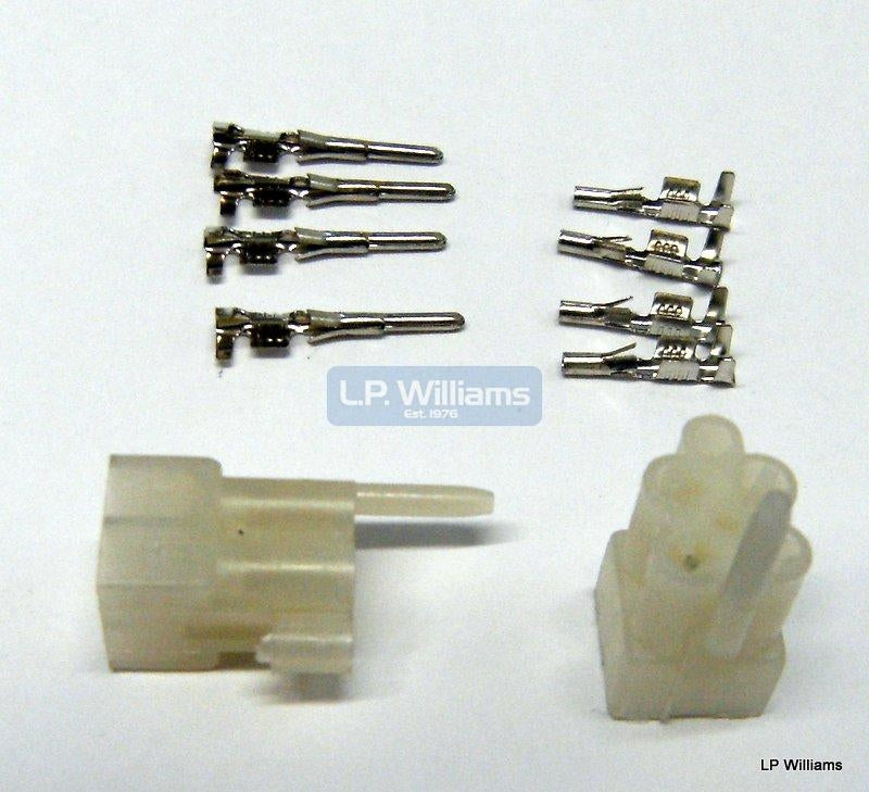 Lucas Rist Type 4 Pin Connector Blocks ( male and female) with Terminal Pins to suit  As used originally on 169SA and 181SA handlebar switches
