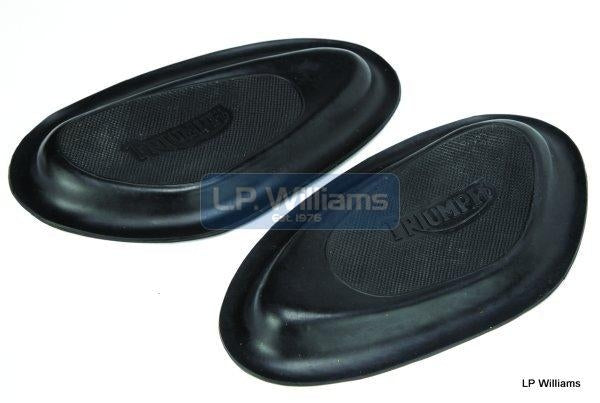 Pair of Triumph tank knee grips (rear plate type fixing plate not included) T110 T120 TR5 TR6 etc 1958-65