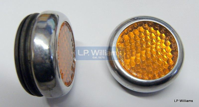 Lucas Reflector Amber and Chrome surround Push in type  For use with 82-8194 Reflector mounting