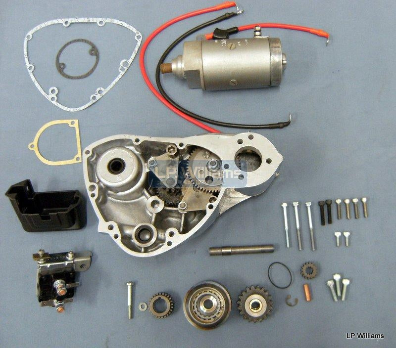 Electric Start conversion kit  (Less timing cover. Timing cover is for illustration only) T120 TR6 T140 TR7. To convert a non electric start machine to electric start left hand gearchange only