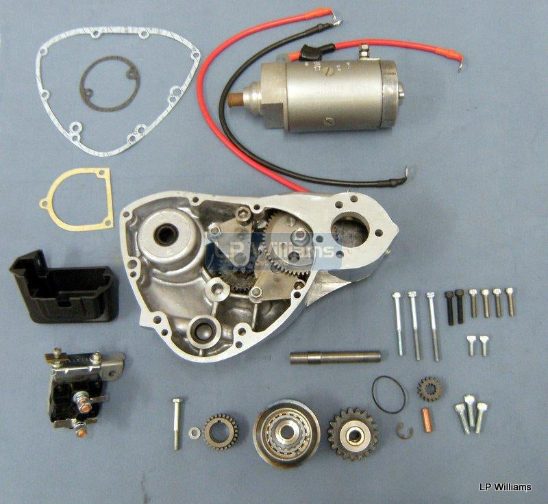 Electric Start conversion kit (Less timing cover. Timing cover is for illustration only) T120 TR6 T140 TR7. To convert a non electric start machine to electric start right hand gearchange only