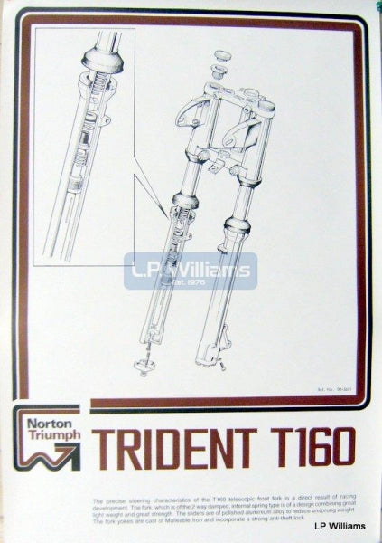 Wall chart T160 Front Forks 29" x 19.5"
