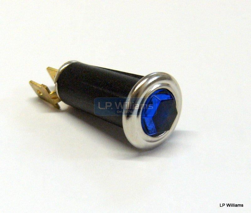Pilot light - blue hexagonal lens and bulbholder (Req luc-llb281 bulb not included)
