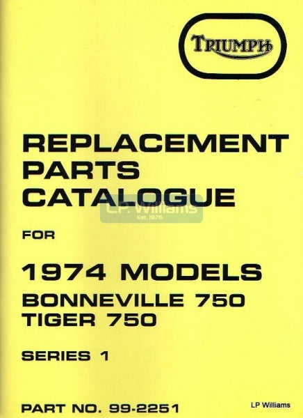 T140V  Tiger  Parts catalogue   1974