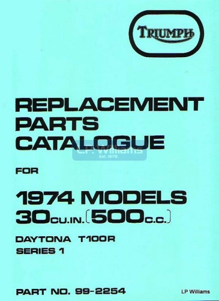 T100R Daytona  parts catalogue  1974