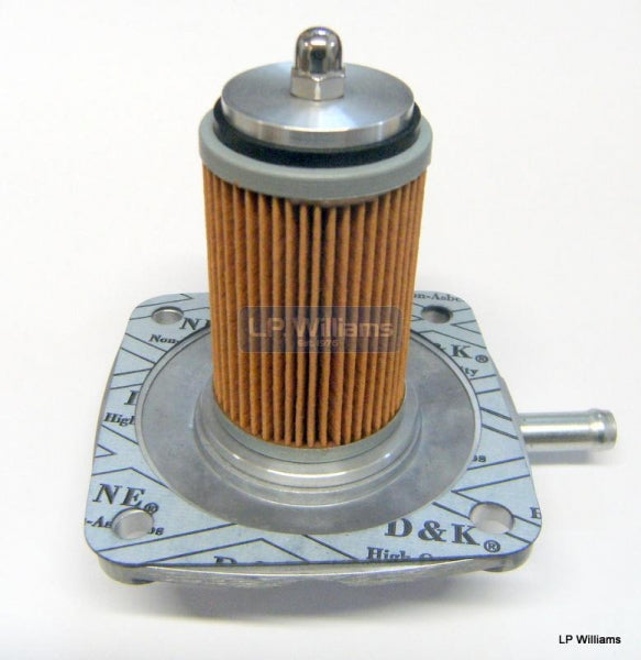 Oil filter conversion for OIF including filter Fits some later T120 and all T140 Includes gasket