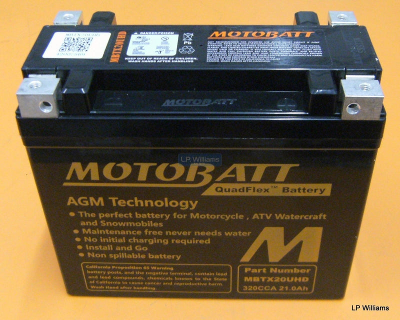 T160 (Heavy Duty) MotoBatt battery 21Ah  CCA-310 Maintenance free sealed battery   Dimensions are L:175mm  W:87mm  H:155mm