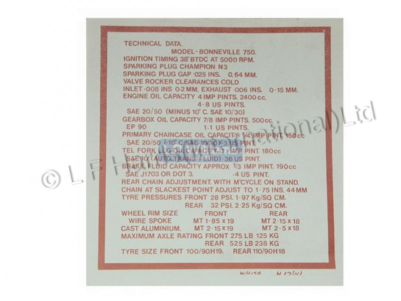 Data Label  LFH Bonneville