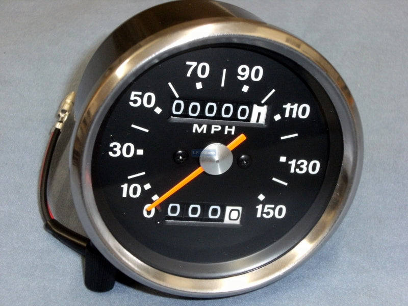 MPH Blackfaced speedo fits 1970 to 1978 1.25:1 ratio Two mounting studs / nuts and instrument light with wiring included