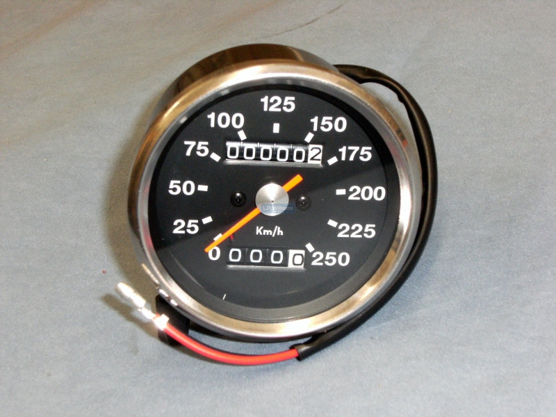 KPH Blackfaced speedo fits 1970 to 1978 1.25:1 ratio Two mounting studs / nuts and instrument light with wiring included