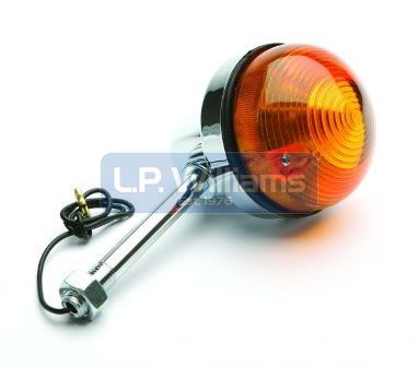 Flasher assy FRONT  long stem 5" Lucas type (LAP) Please note that if using a headlight spacer  you will need the longer threaded  stem 19-1368
