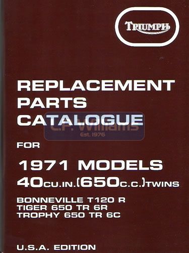 T120 TR6  Unit 650  OIF Parts catalogue 1971