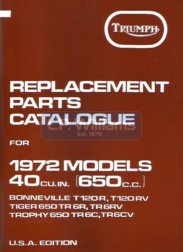T120R TR6R-V Parts catalogue 1972