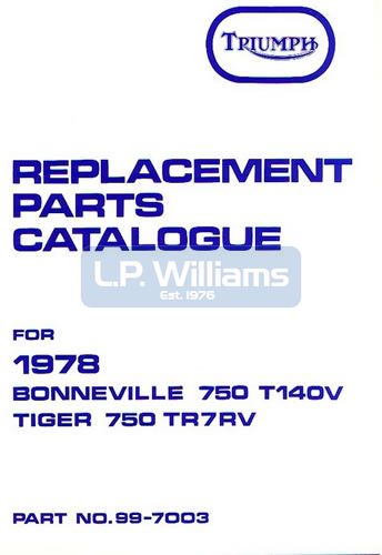T140V TR7   Parts catalogue  1978
