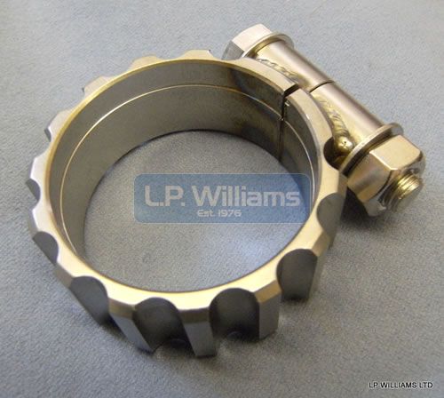 T160 finned exhaust clip Stainless including bolt and nut