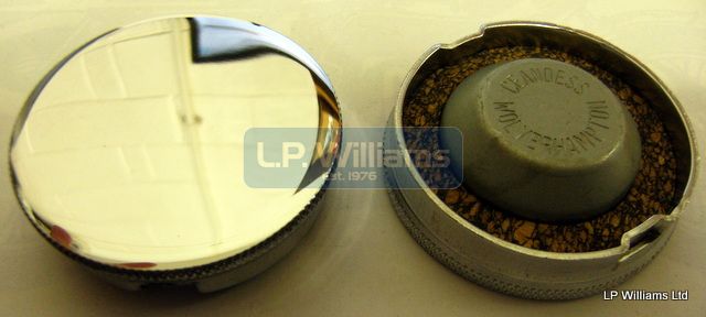 2" Chrome fuel/oil cap without vent hole