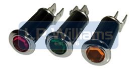 Pilot light - amber hexagonal lens and bulbholder (Req LUC-LLB281 Bulb not included)