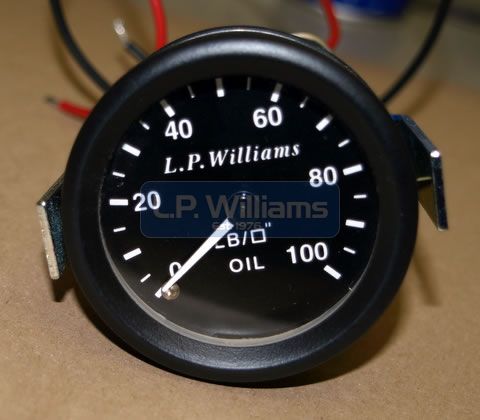 LP Williams Oil pressure gauge  2" Diameter body 1/8 BSP Smiths fitting for pipe connections c/w backlight
