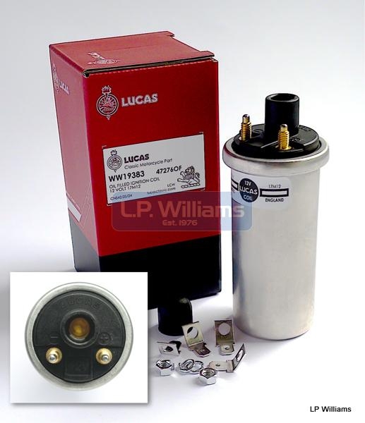 Lucas 17M12 Ignition coil 12V oil filled